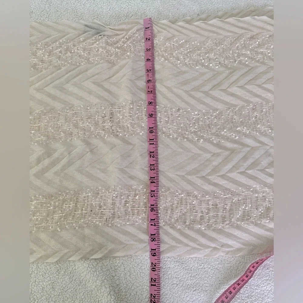 MixIt OS Infinity Loose Cowl Neck Looped Scarf Soft Rose Gold Ivory w/sequins.